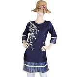 Women's Embroidered Kurti - Navy Blue, Women, Ready Kurtis, Chase Value, Chase Value