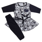 Girls Embroidered Cotton Suit 2 Pcs - Navy Blue, Kids, Girls Sets And Suits, Chase Value, Chase Value
