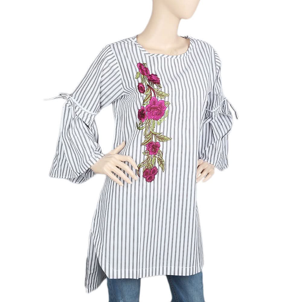 Women's Embroidered Kurti - Grey, Women, Ready Kurtis, Chase Value, Chase Value