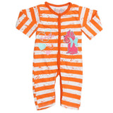 Newborn Girls Full Sleeves Romper - Orange, Kids, NB Girls Rompers, Chase Value, Chase Value
