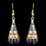 Women's Fancy Ear Jhumki - Golden - Blue, Jewellery, Chase Value, Chase Value