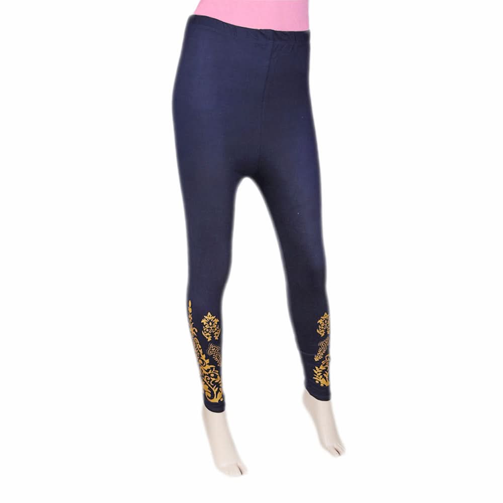 Women's Printed Tight- Navy Blue, Women, Pants & Tights, Chase Value, Chase Value