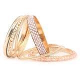 Women's Fancy Bangles 11 Pcs - Pink - test-store-for-chase-value