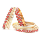 Women's Fancy Bangles 13 Pcs - Red - test-store-for-chase-value