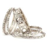 Women's Fancy Bangles 11 Pcs - Silver - test-store-for-chase-value