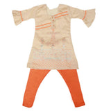 Girls Embroidered Masuri Suit 3 Pcs - Beige, Kids, Girls Sets And Suits, Chase Value, Chase Value