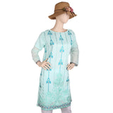 Women's Fancy Embroidered Kurti - Cyan, Women, Ready Kurtis, Chase Value, Chase Value