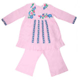 Girls Embroidered Cotton Suit 2 Pcs - Pink, Kids, Girls Sets And Suits, Chase Value, Chase Value