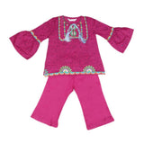 Girls Embroidered Cotton Suit 2 Pcs - Dark Purple, Kids, Girls Sets And Suits, Chase Value, Chase Value
