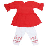 Girls Embroidered Cotton Suit 2 Pcs - Red, Kids, Girls Sets And Suits, Chase Value, Chase Value