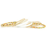 Women's Fancy Bangles 16 Pcs - Golden - White - test-store-for-chase-value
