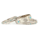Women's Fancy Bangles 9 Pcs - Silver - test-store-for-chase-value