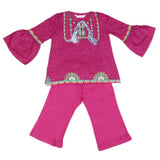 Girls Embroidered Cotton Suit 3 Pcs - Dark Pink, Kids, Girls Sets And Suits, Chase Value, Chase Value