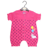 Newborn Girls Half Sleeves Romper - Pink - test-store-for-chase-value
