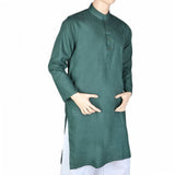 Men's Basic Kurta - Dark Green, Men, Kurtas, Chase Value, Chase Value