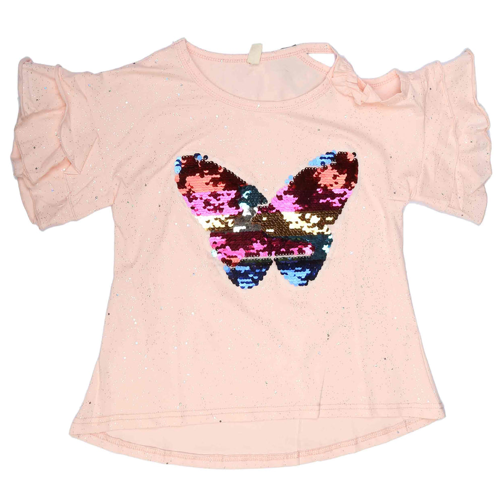 Girls Fancy T-Shirt - Peach, Kids, Girls T-Shirts, Chase Value, Chase Value
