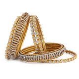 Women's Fancy Bangles 6 Pcs - Golden - test-store-for-chase-value