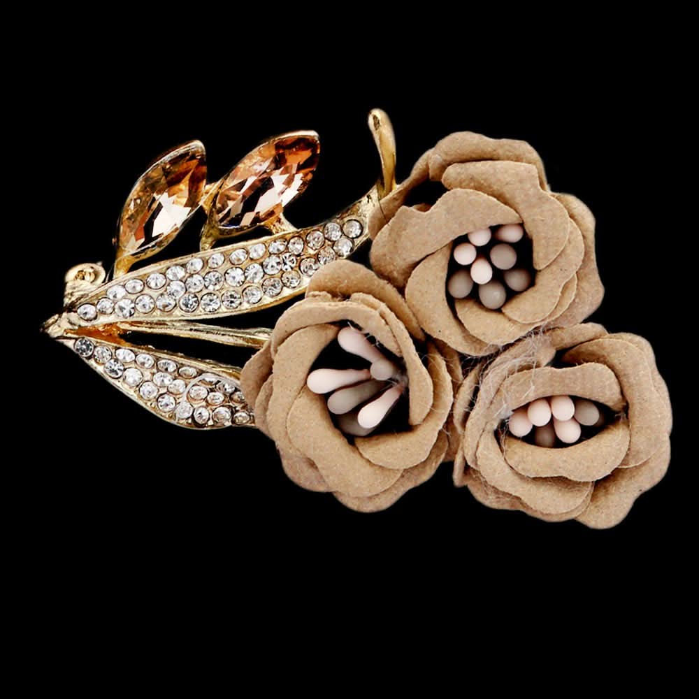 Women's Scarf Brooch - Brown, Women, Scarf Pins & Brooches, Chase Value, Chase Value