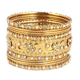 Women's Fancy Bangles 11 Pcs - Golden - test-store-for-chase-value