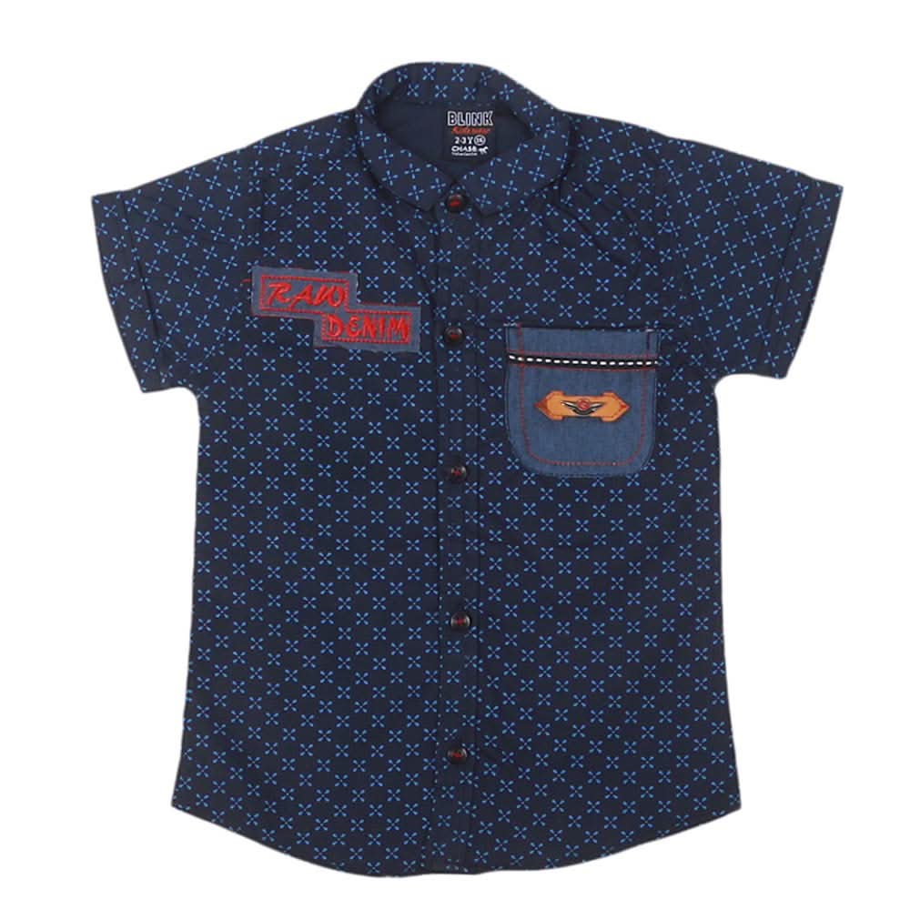 Boys Half Sleeves Casual Shirt - Navy Blue, Kids Clothes & Accessories, Chase Value, Chase Value
