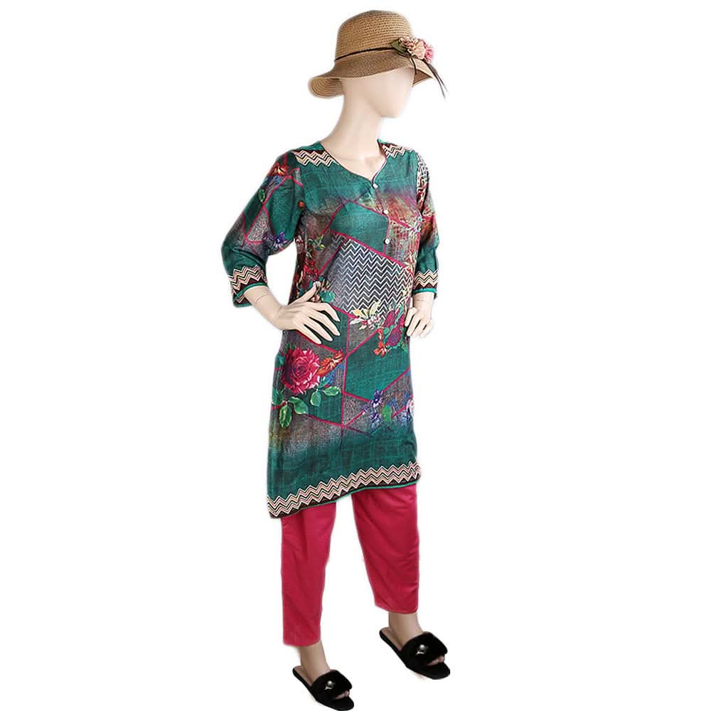 Women's Printed Lawn 2 Pcs Stitched Suit - Multi, Women's Fashion, Chase Value, Chase Value