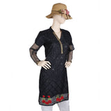 Women's Fancy Embroidered Kurti - Black, Women, Ready Kurtis, Chase Value, Chase Value