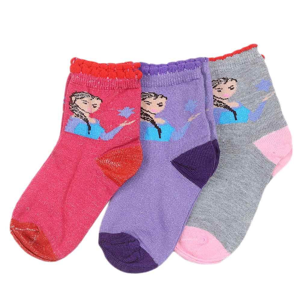 Girls Socks Pack Of 3 - Multi, Kids, Girls Socks, Chase Value, Chase Value