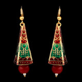 Women's Fancy Ear Jhumki - Golden - Red, Jewellery, Chase Value, Chase Value