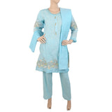 Women's Embroidered Fancy 3Pcs Suit - Blue, Women, Shalwar Suits, Chase Value, Chase Value