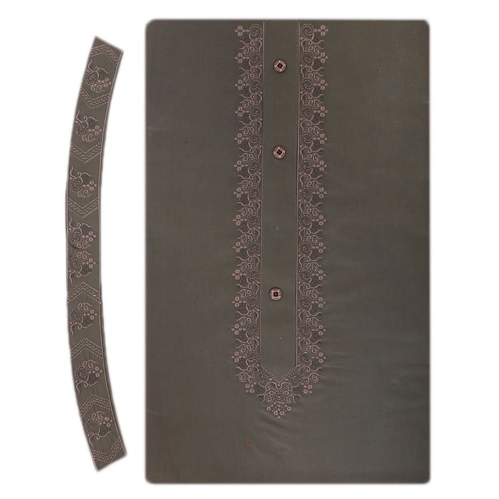 Men's Mashriq Embroidered Un-Stitched Suit - Brown, Men, Unstitched Fabric, Chase Value, Chase Value