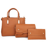 Women's Handbag 3Pcs 8842 - Brown, Women, Bags, Chase Value, Chase Value