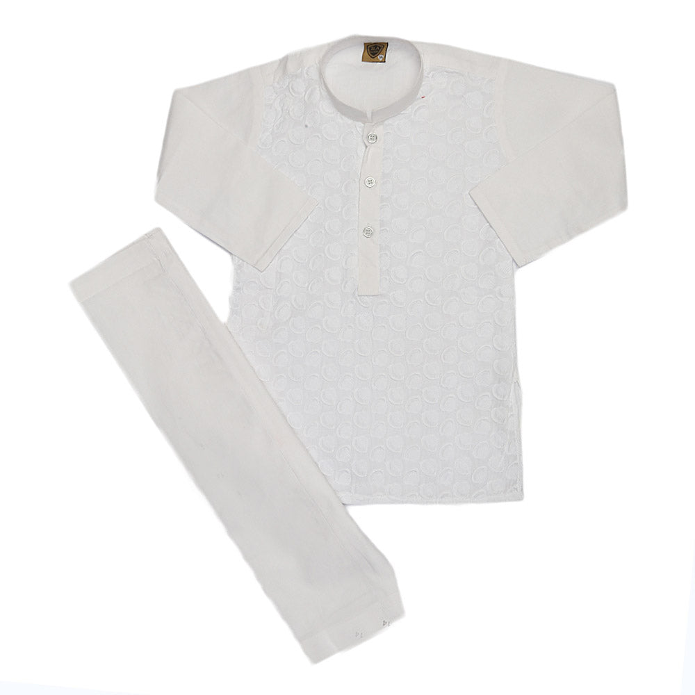 Boys Chicken Shalwar Suit - White, Kids, Boys Shalwar Kameez, Chase Value, Chase Value