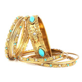 Women's Fancy Bangles 11 Pcs - Golden - test-store-for-chase-value