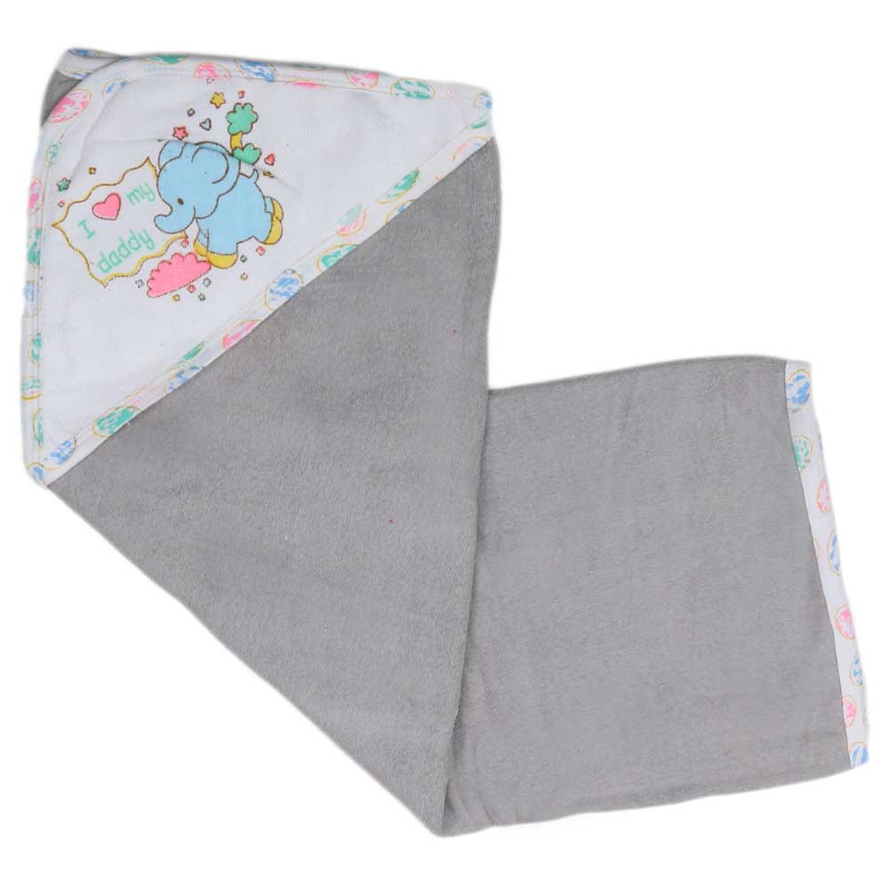 Newborn Baby Bath Towel - Grey, Kids, Bath Accessories, Chase Value, Chase Value