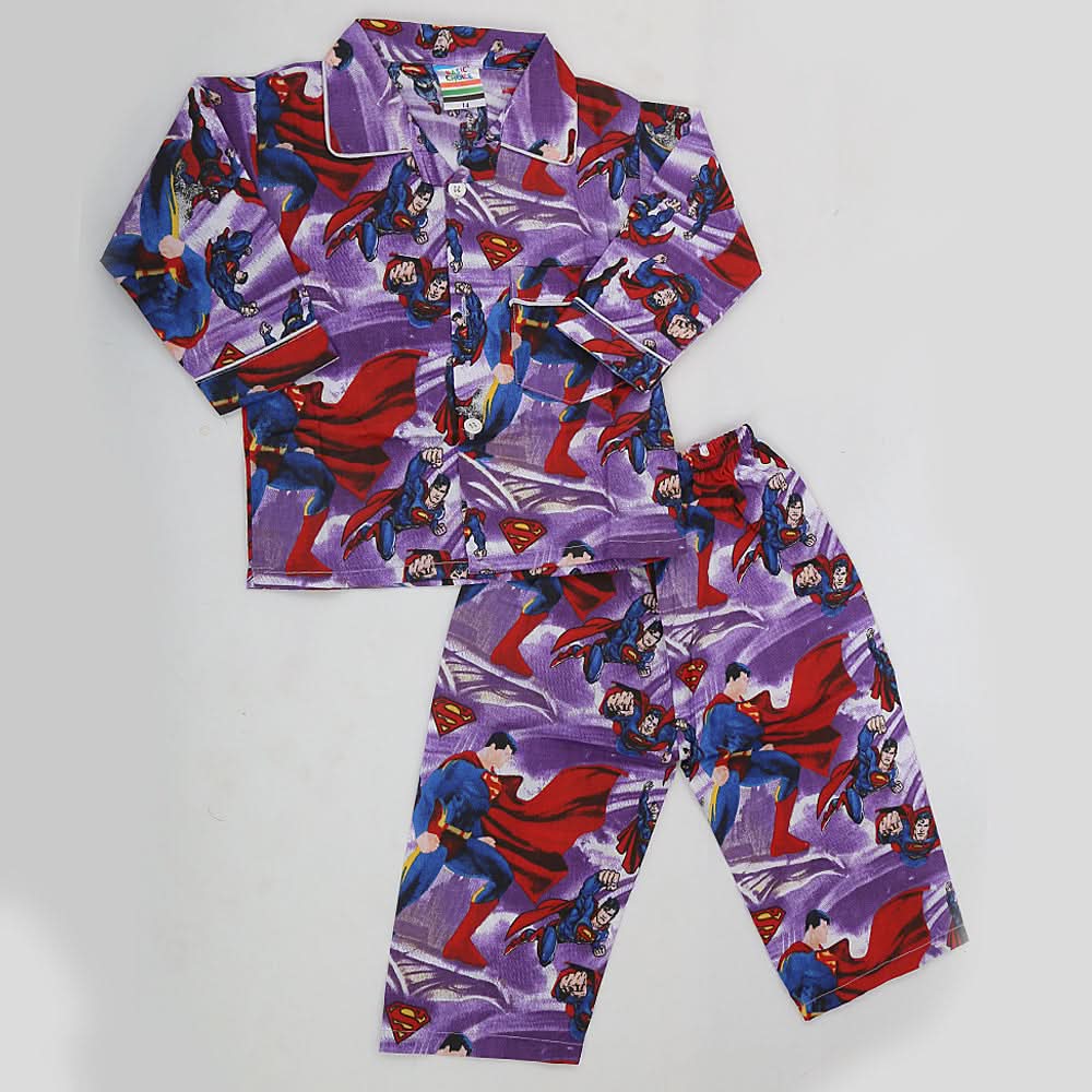 Boys Full Sleeves Night Suit - Purple, Kids, Boys Sets And Suits, Chase Value, Chase Value