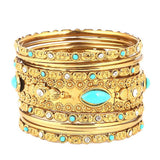 Women's Fancy Bangles 11 Pcs - Golden - test-store-for-chase-value