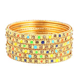 Women's Fancy Bangles 6 Pcs - Golden, Women, Bangles & Bracelets, Chase Value, Chase Value