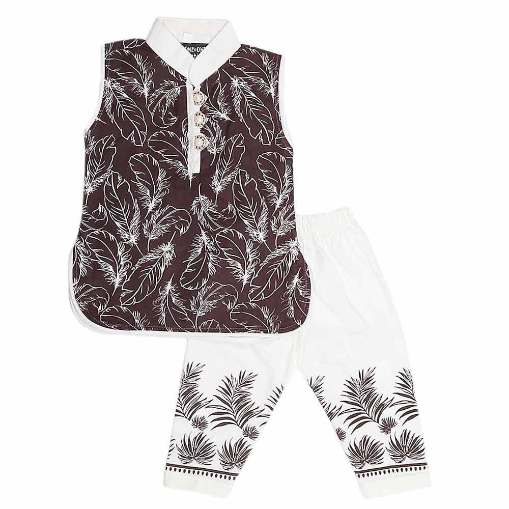 Newborn Girls Fancy Suit 2 Pcs - Brown, Kids, NB Girls Sets And Suits, Chase Value, Chase Value