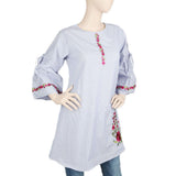 Women's Strip Cotton Kurti - Light Blue, Women, Ready Kurtis, Chase Value, Chase Value