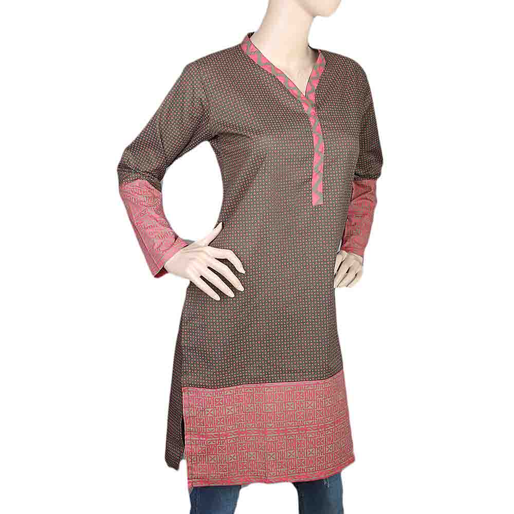 Women's Printed Cotton Kurti - Olive Green, Women, Ready Kurtis, Chase Value, Chase Value