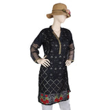 Women's Fancy Embroidered Kurti - Black, Women, Ready Kurtis, Chase Value, Chase Value