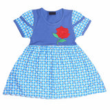 Girls Half Sleeve Fancy Frock - Blue - test-store-for-chase-value