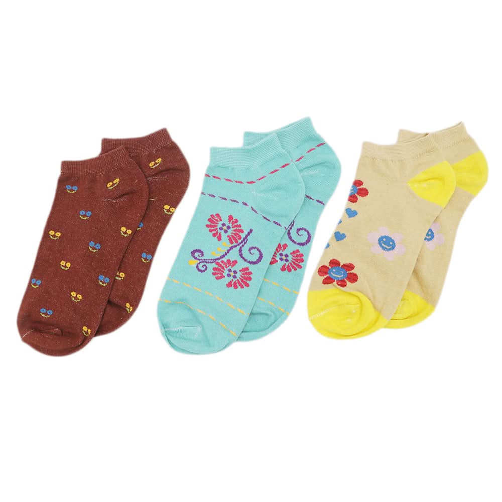 Women's 3Pcs Colorful Socks, Women, Socks Stocking And Gloves, Chase Value, Chase Value