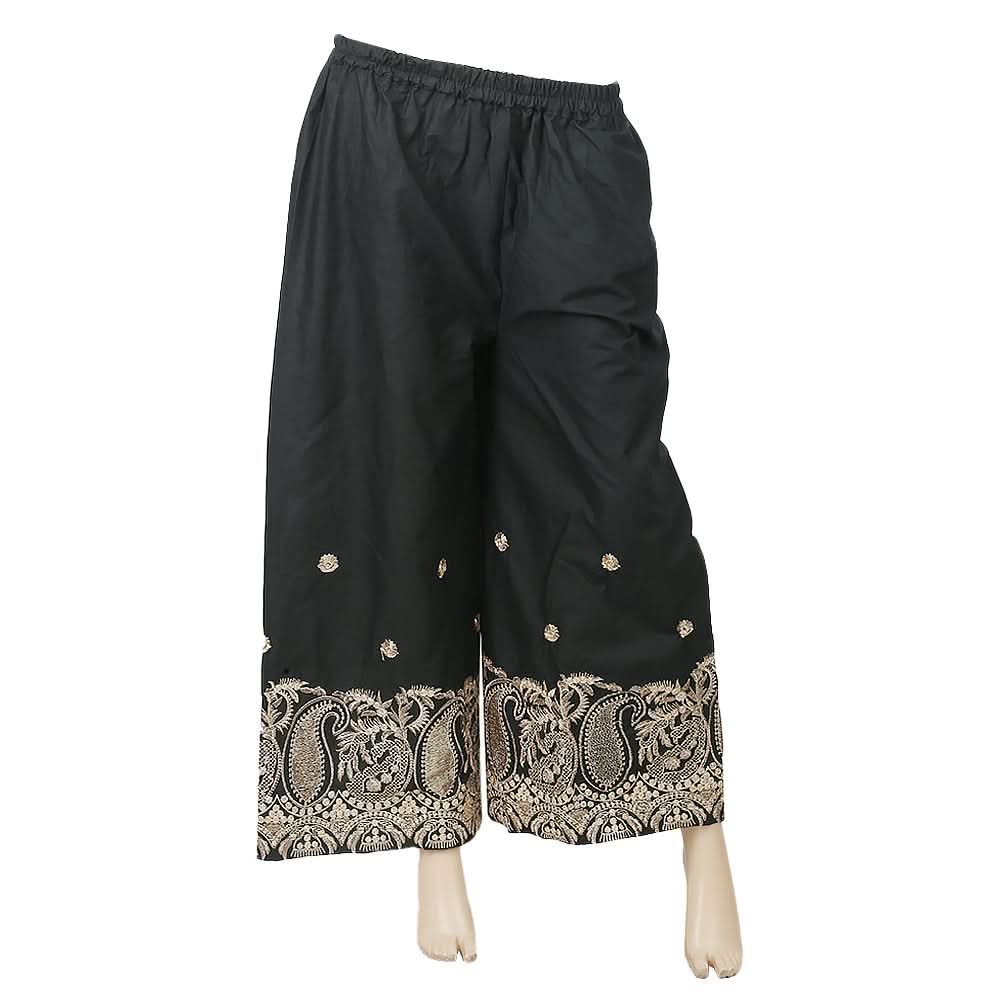 Women's Embroidered Bell Bottom Trouser - Black, Women, Pants & Tights, Chase Value, Chase Value
