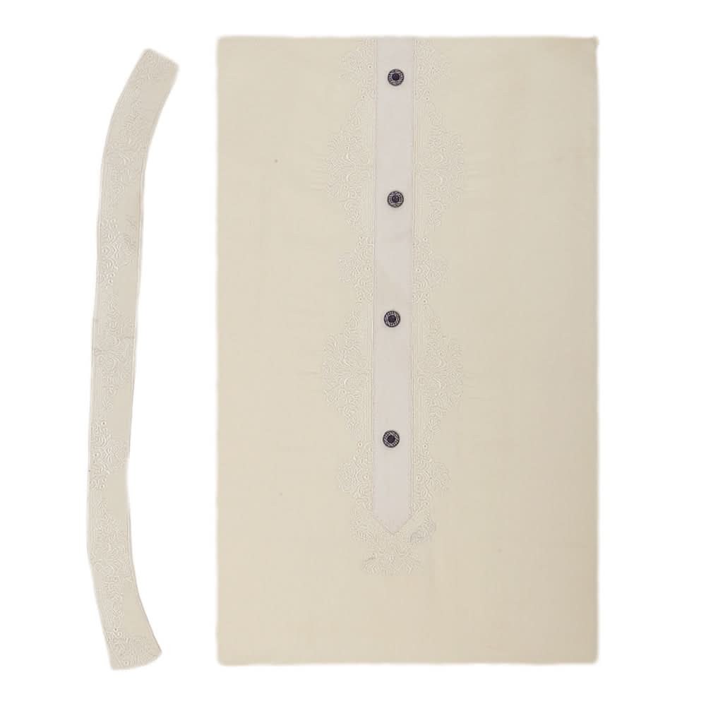Men's Mashriq Embroidered Un-Stitched Suit - Cream, Men, Unstitched Fabric, Chase Value, Chase Value