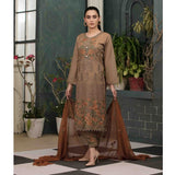DELIA Boring Embroidered 3 Pcs Semi-Stitched Suit - 1242, Women, 3Pcs Shalwar Suit, Tawakkal Fabrics, Chase Value