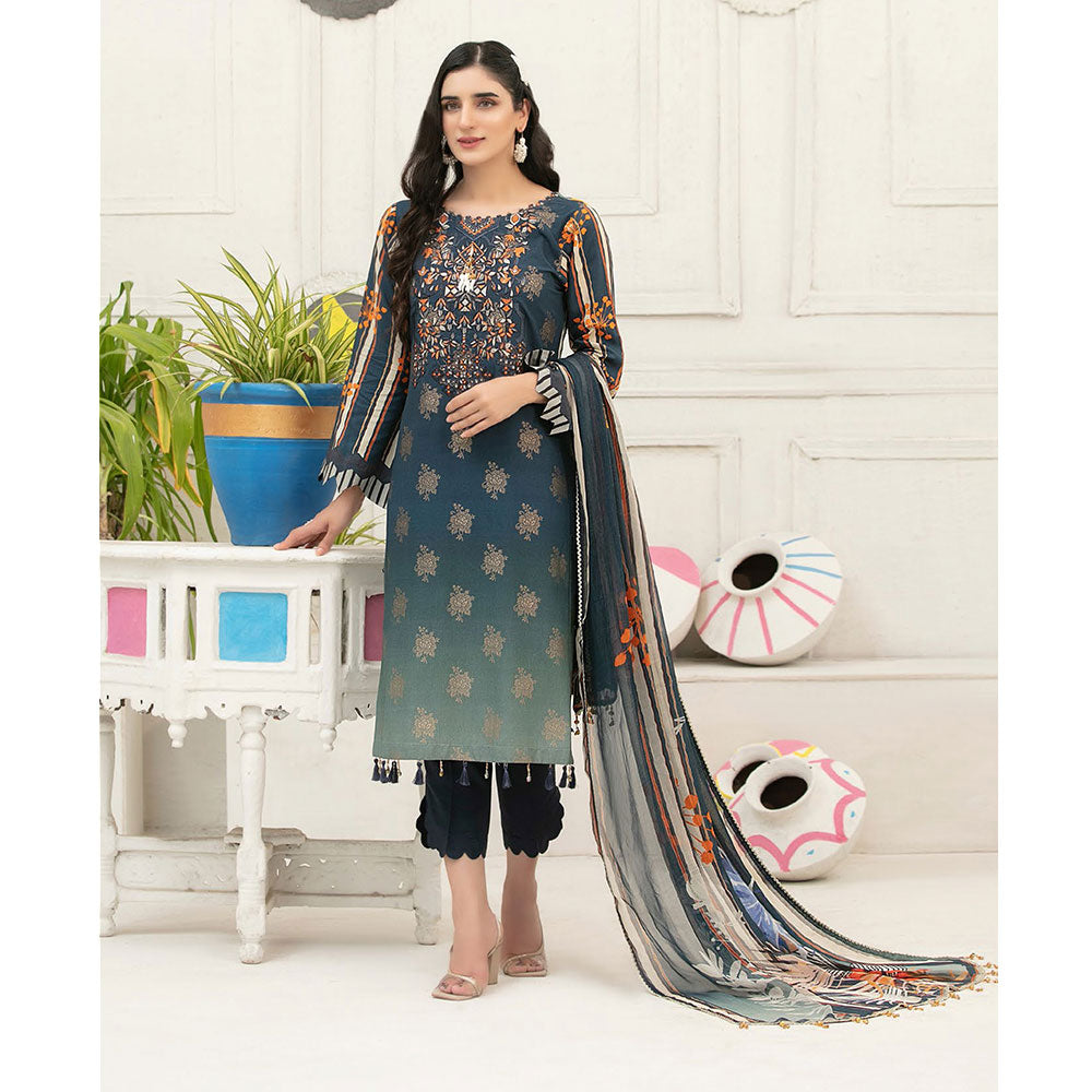 ZIMAL Viscose Digital Printed Jacuard 3 Pcs Un-Stitched Suit - 1961, Women, 3Pcs Shalwar Suit, Tawakkal Fabrics, Chase Value
