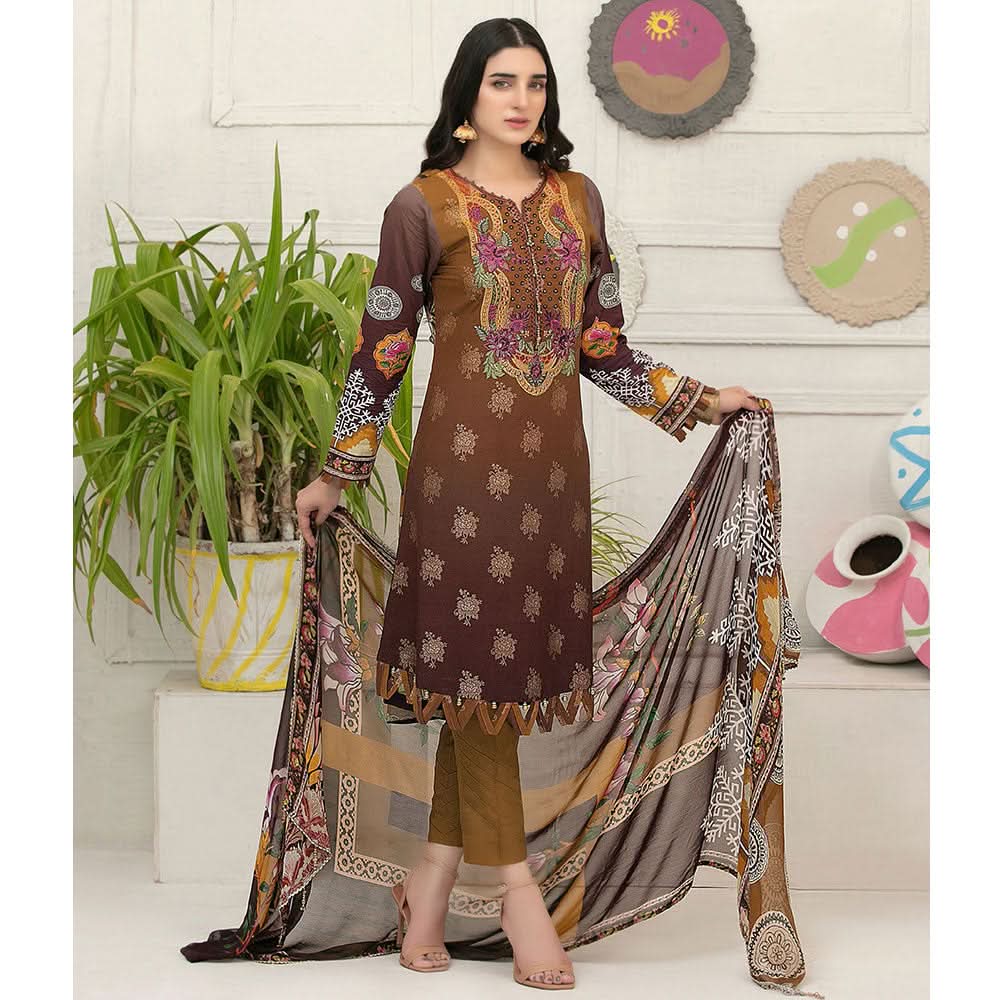 ZIMAL Viscose Digital Printed Jacuard 3 Pcs Un-Stitched Suit - 1963, Women, 3Pcs Shalwar Suit, Tawakkal Fabrics, Chase Value