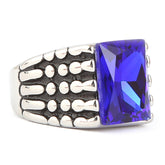 Men's Fancy Stone Ring - Blue - test-store-for-chase-value