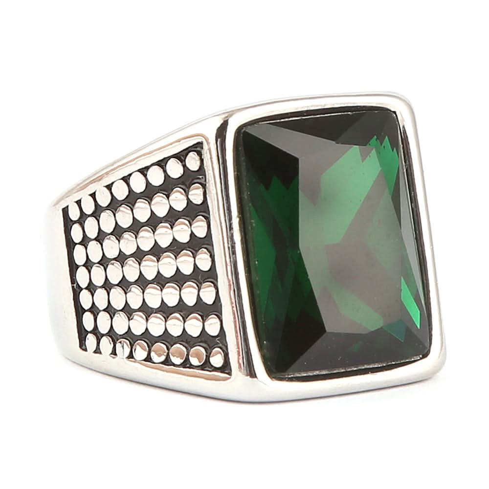 Men's Fancy Stone Ring - Green - test-store-for-chase-value
